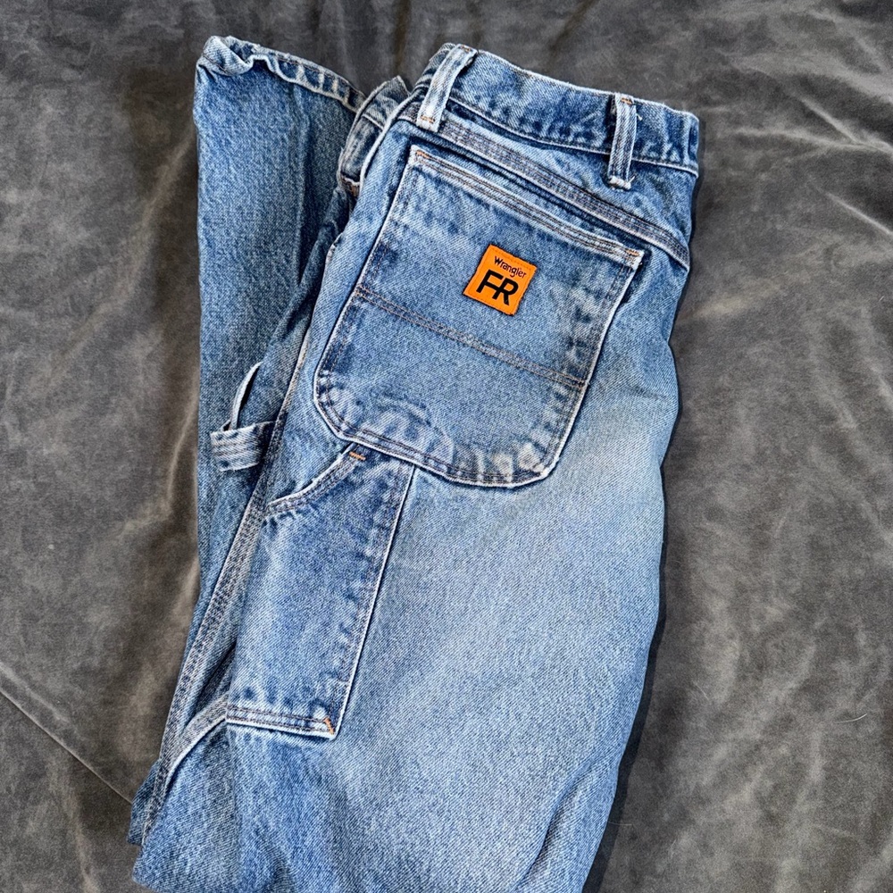 Wrangler FR Men’s Light Blue Carpenter Jeans Size 36x34